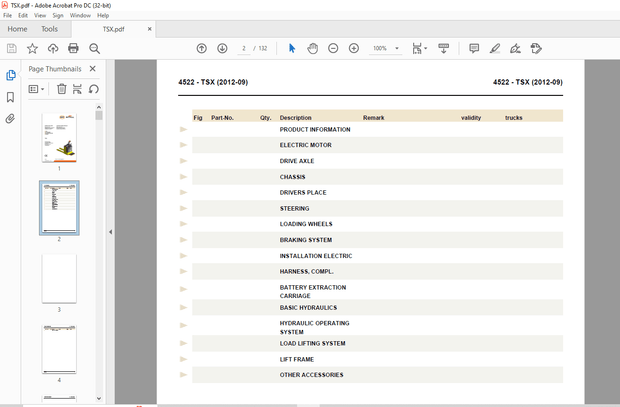 Still STED Forklift TSX Electric Fork Truck Spare Parts List Manual 4522 – PDF DOWNLOAD