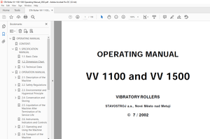 STA Roller VV 1100 and VV 1500 VIBRATORY ROLLERS OPERATING MANUAL – PDF DOWNLOAD