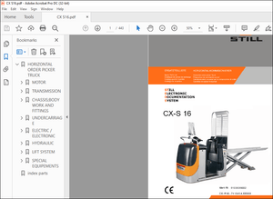 Still HORIZONTAL ORDER PICKER TRUCK CX-S 16 Spare Parts List Manual – PDF DOWNLOAD