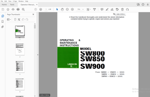 Sakai SW800 SW850 SW900 Operation &amp; Maintenance Manual – PDF
