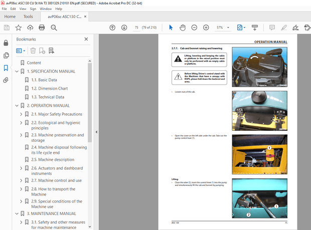 Ammann ASC 130 Single Drum Roller Operating Manual 3001329 - PDF