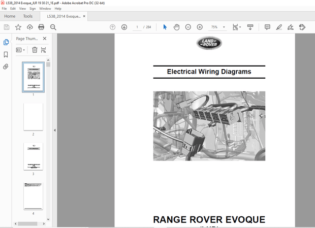 2013 Land Rover L538 RANGE ROVER EVOQUE (LHD) Electrical Wiring Diagrams Manual – PDF DOWNLOAD