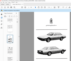 Ferrari 365 GT4_2+2 1973 Operating, Maintenance &amp; Service Handbook Manual – PDF DOWNLOAD