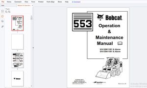 Bobcat 553 Operation &amp; Maintenance Manual 6902827 - PDF DOWNLOAD