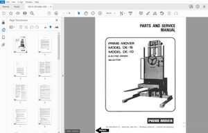 BT PRIME MOVER OE-15 OE-10 ELECTRIC ORDER PARTS &amp; SERVICE MANUAL - PDF DOWNLOAD