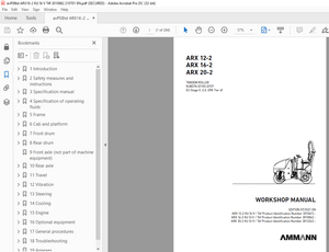 Ammann ARX 12-2 ARX 16-2 ARX 20-2 Tandem Roller Workshop Manual - PDF