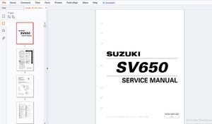SUZUKI SV 650 SERVICE MANUAL - PDF DOWNLOAD