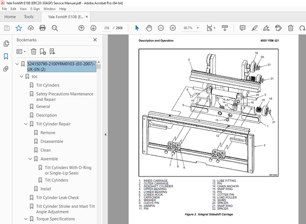Yale Forklift E108 (ERC20-30AGF) Service Manual – PDF DOWNLOAD