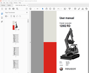 Wacker Neuson 12002 RD Crawler Excavator User Manual 1000128128 - PDF DOWNLOAD 