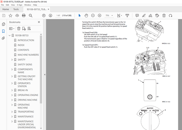 Kawasaki 70Z6 / 80Z6 Wheel Loader Operation &amp; Maintenance Manual – PDF DOWNLOAD