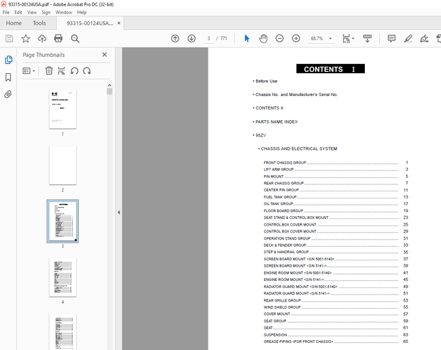 Kawasaki 95ZV Wheel Loader Parts Manual (93315-00124) – PDF DOWNLOAD