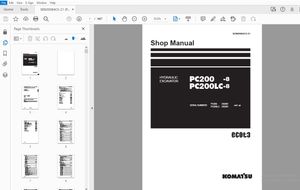 KOMATSU PC200-8 PC200LC-8 HYDRAULIC EXCAVATOR SERVICE REPAIR WORKSHOP MANUAL - PDF DOWNLOAD