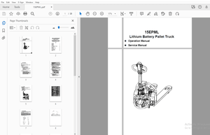 Hyundai Forklift 15EPML Lithium Battery Pallet Truck Operation Manual – PDF
