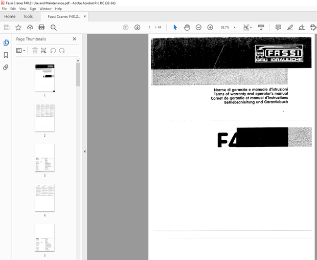 Fassi Cranes F40.21 operator’s manual – PDF DOWNLOAD