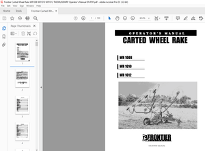 Frontier Carted Wheel Rake WR1008 WR1010 WR1012 Operator’s Manual- PDF DOWNLOAD