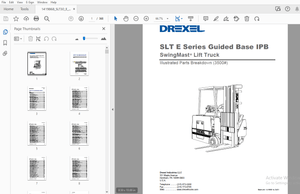 Drexel SLT E Series Guided Base IPB SwingMast Lift Truck Parts Manual 1419868
