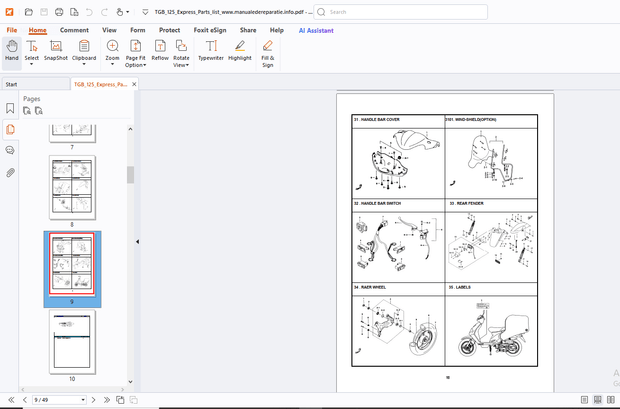 TGB BK-8 Spare Parts Manual - PDF DOWNLOAD