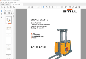 Still EK11I, EK12I Still Electronic Documentation System Spare Parts List Manual – PDF DOWNLOAD