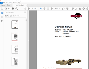 Cat Bucyrus CH810C, CH816C &amp; CH816CL Operation Manual - PDF DOWNLOAD