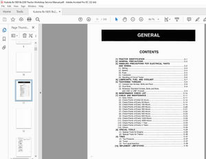 Kubota Bx1800 Bx2200 Tractor Workshop Manual – PDF DOWNLOAD
