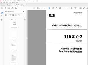 Kawasaki Wheel Loader 115ZIV-2 Cummins KT19-Engine Shop Manual AAA-S11 C2W00-979 - PDF DOWNLOAD