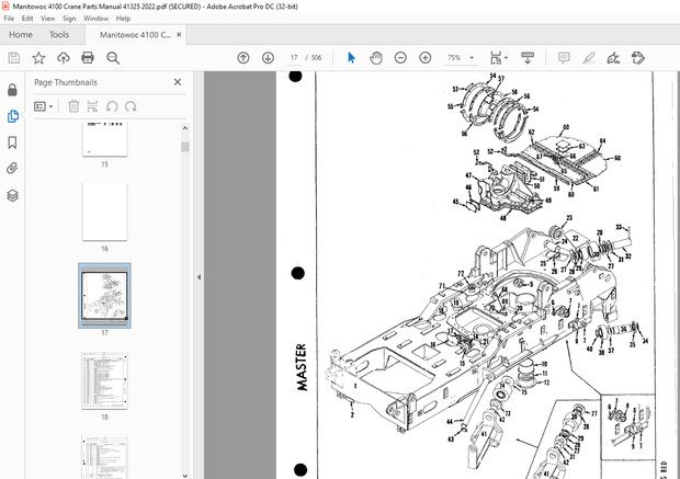 Manitowoc Traditional Crane 4100 Parts Manual SN 41325 – PDF DOWNLOAD