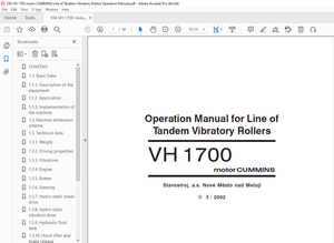 STA VH 1700 motor CUMMINS Line of Tandem Vibratory Rollers Operation Manual – PDF DOWNLOAD