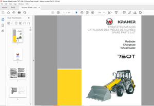 KRAMER Wheel loader 750T Spare Parts List Manual SN346120001 – PDF DOWNLOAD