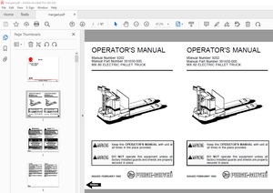 BT Prime-Mover MX 80 Electric Pallet Truck Operator&#x27;s Manual - PDF DOWNLOAD