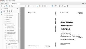 Kawasaki 80ZV-2 WHEEL LOADER SHOP MANUAL 93209-00460 - PDF DOWNLOAD