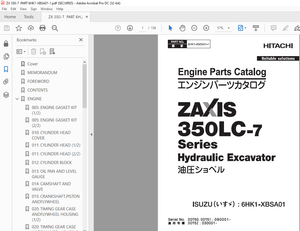 Hitachi ZAXIS 350LC-7 Series Hydraulic Excavator Parts Manual PT 6HK1-XBSA01-1 - PDF DOWNLOAD
