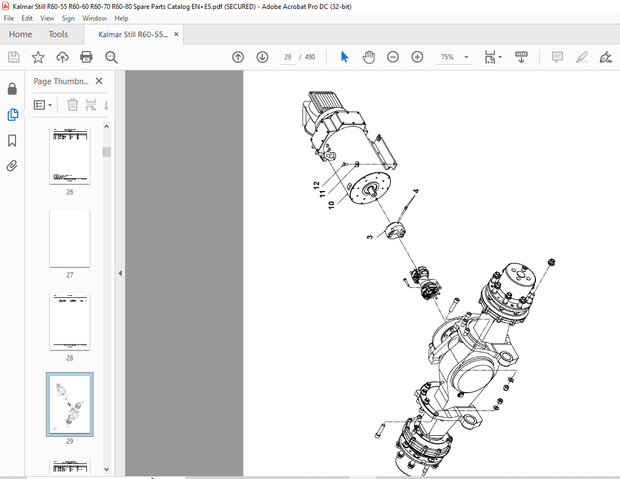Kalmar Still R60-55 R60-60 R60-70 R60-80 Electric Fork Truck Spare Parts Manual – PDF DOWNLOAD