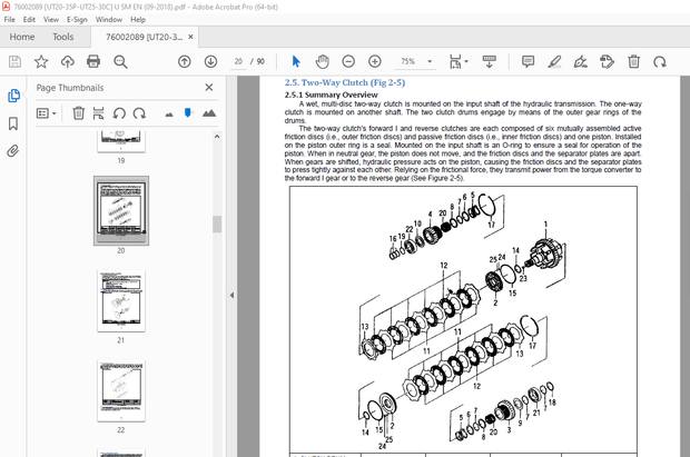 UTILEV 2.0T-3.5T Internal Combustion Counterbalanced Forklift Truck Service Manual PDF