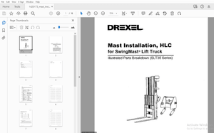 Drexel SLT35 Series Mast Installation, HLC SwingMast Lift Truck Parts Manual 1420173 – PDF DOWNLOAD