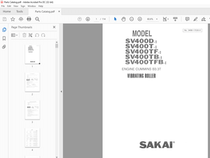 Sakai SV400D Series SV400D-I SV400T-I SV400TF-I SV400TB-I Operator Manual - PDF