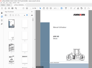 Ammann ARX 90 Double billes articulé Deutz Tier 3 Manuel Utilisateur PDF