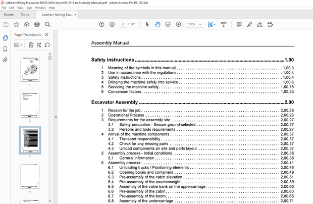Liebherr R9350 Hydraulic Excavator Shovel attachment Assembly Manual – PDF DOWNLOAD