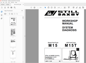 Still Saxby M15 Diesel Fork Truck M15T LPG Fork Truck Workshop Manual – PDF DOWNLOAD