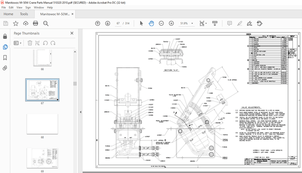 Manitowoc Traditional Crane M-50W Parts Manual SN 510320 – PDF DOWNLOAD