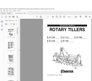Frontier Rotary Tillers RT1142 RT 1157 RT 1265 RT 1149 RT 1165M Operator’s Manual(5MHF07010181)  PDF