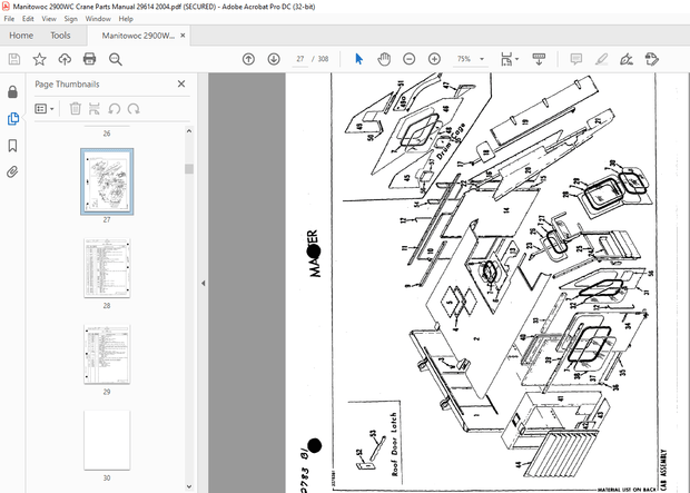 Manitowoc Traditional Crane 2900WC Parts Manual SN 29614 – PDF DOWNLOAD
