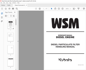 Kubota Diesel Engine Diesel Particulate Filter Handling Workshop Manual – PDF DOWNLOAD
