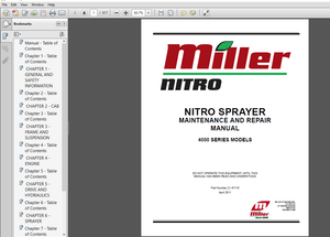 New Holland Miller Nitro Sprayer 4000 Series Models Repair Manual (21-47116) 