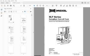Drexel SLT Series SwingMast Fork Lift Truck Service &amp; Parts Maintenance Manual 1415813 – PDF DOWNLOA