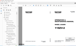 Kawasaki KCM WHEEL LOADER 115ZV-2 OPERATION &amp; MAINTENANCE MANUAL 93116-00483 - PDF DOWNLOAD