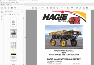 Hagie Hi-Tractor STS 12 Sprayer Operator’s Manual 493417 – PDF DOWNLOAD
