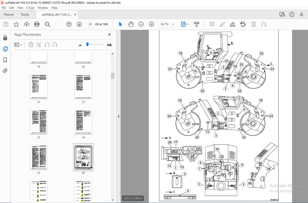 AMMANN AV 110 X ТАНДЕМНЫЙ КАТОК ИНСТРУКЦИЯ ПО ЭКСПЛУАТАЦИИ 3009927 - PDF