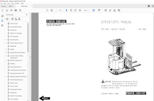 BT Forklift RR-30C Reach Truck Operator’s Manual – PDF DOWNLOAD
