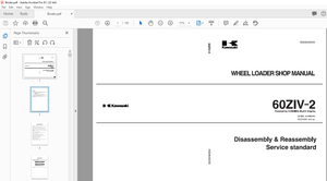 Kawasaki Wheel Loader 60ZIV-2 Shop Manual 93206-00030 - PDF DOWNLOAD