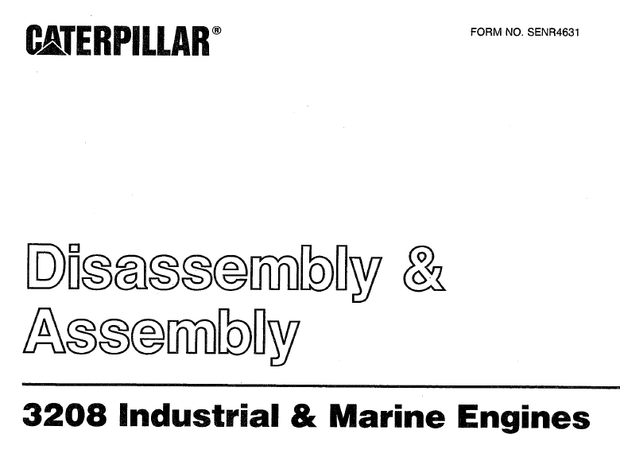 Cat 3208 Industrial Marine Engine Disassembly Assembly PDF DOWNLOAD